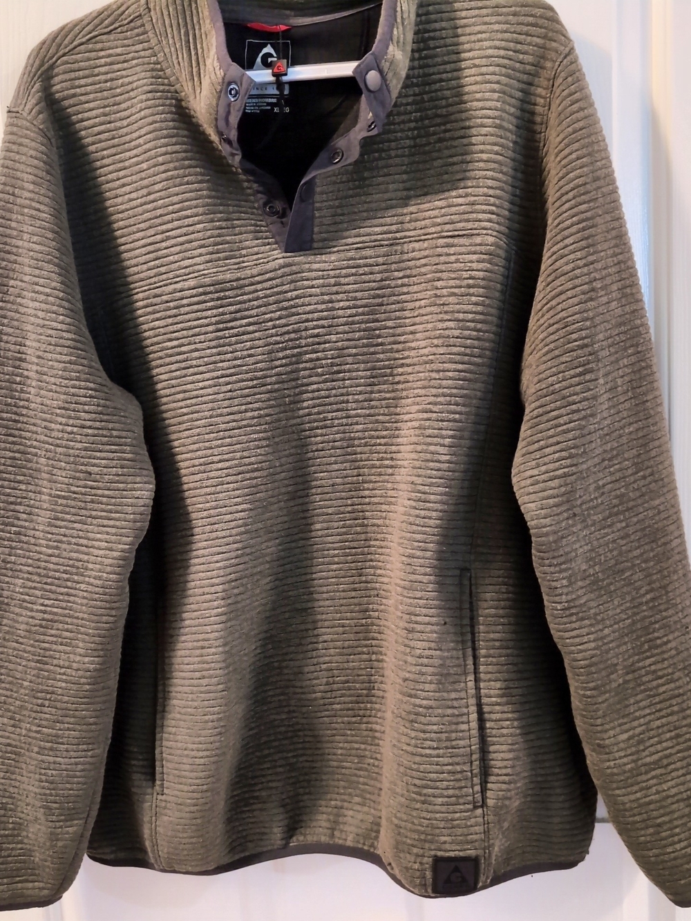 Gerry Men's Olive Ribbed Zip-Style Sweater
